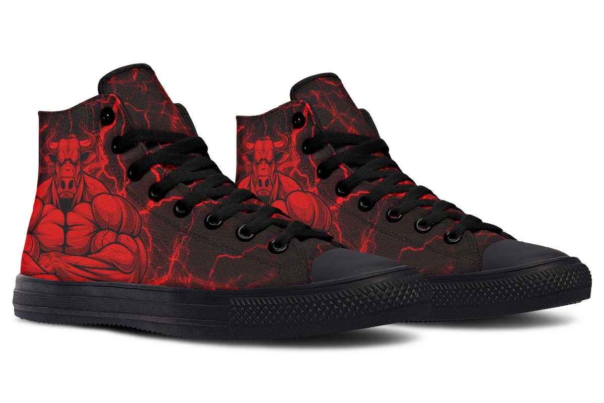 Men's And Women's Fashion Color Printing High-top Canvas Shoes
