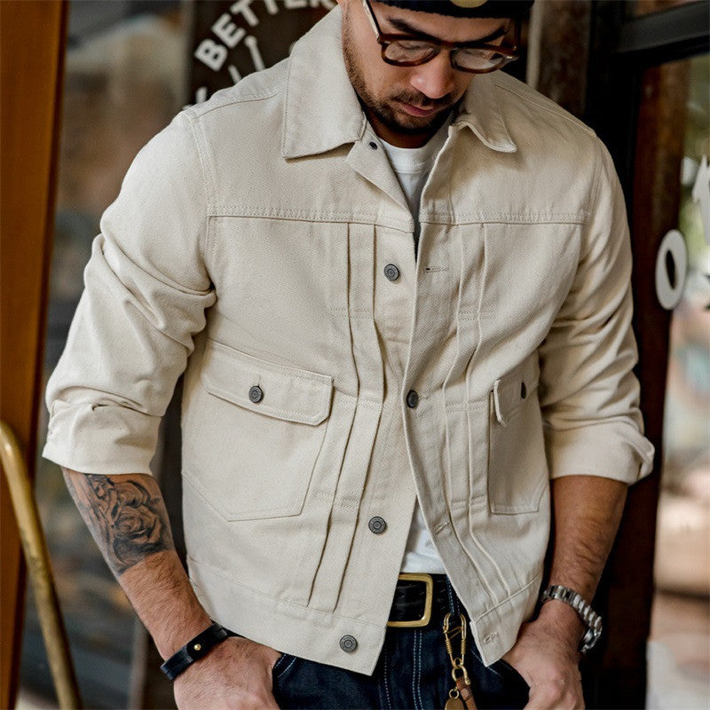 Fashion Personality Slim Fit Denim Coat Men