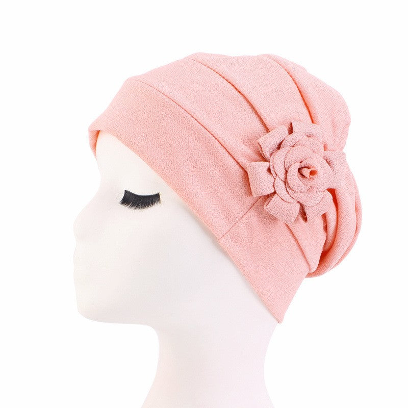 Ladies Flower Bandana Pullover Hat Chemo Hat
