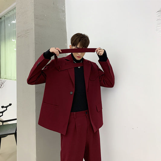 Irregular Tie Tie Tie Loose Profile Suit Men's Asymmetrical Suit Coat