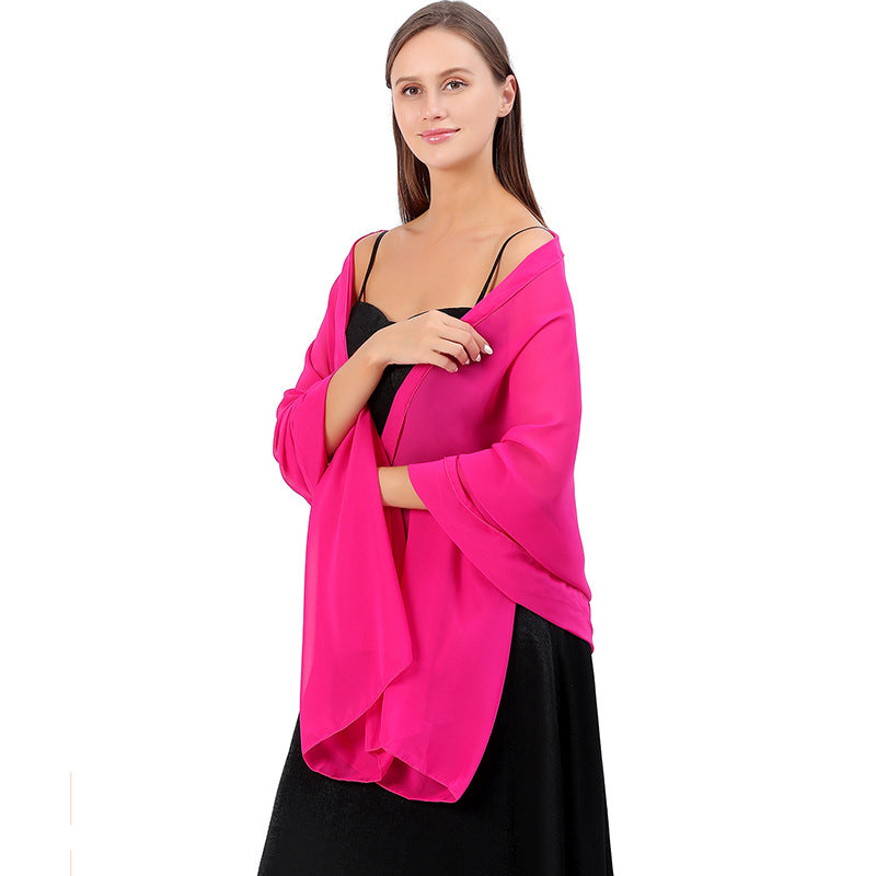 High Quality Solid Color Chiffon Dinner Shawl