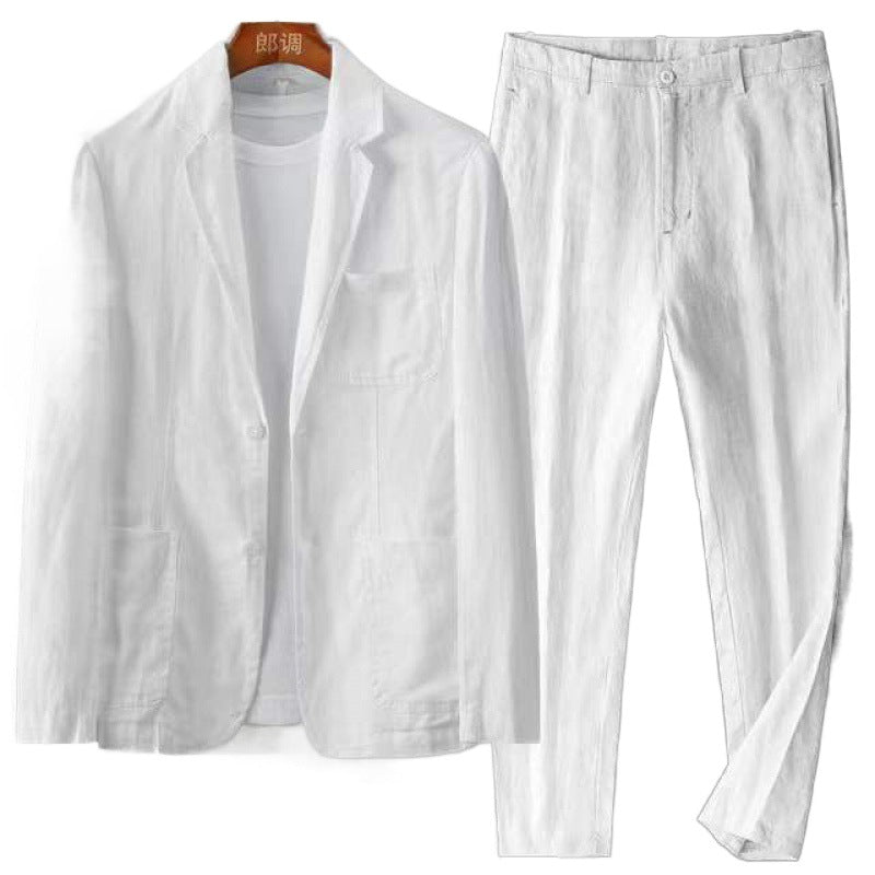 Simple Casual Cotton Linen Suit Suit Loose And Handsome