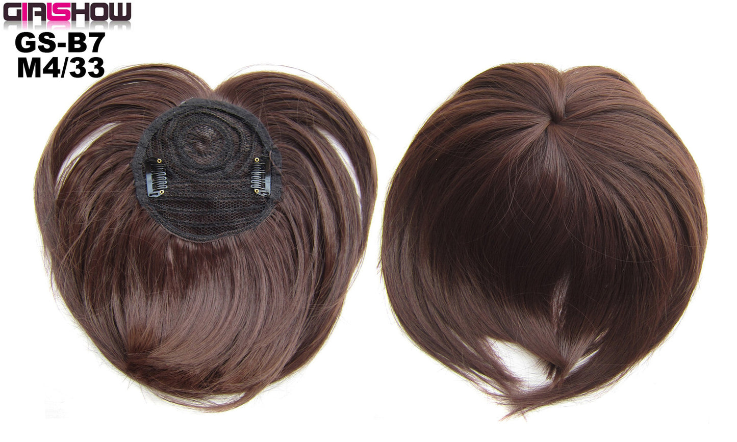 High Temperature Silk Chemical Fiber Wig Top Heart Bangs, Peach Heart Bangs On The Top Of TheHead