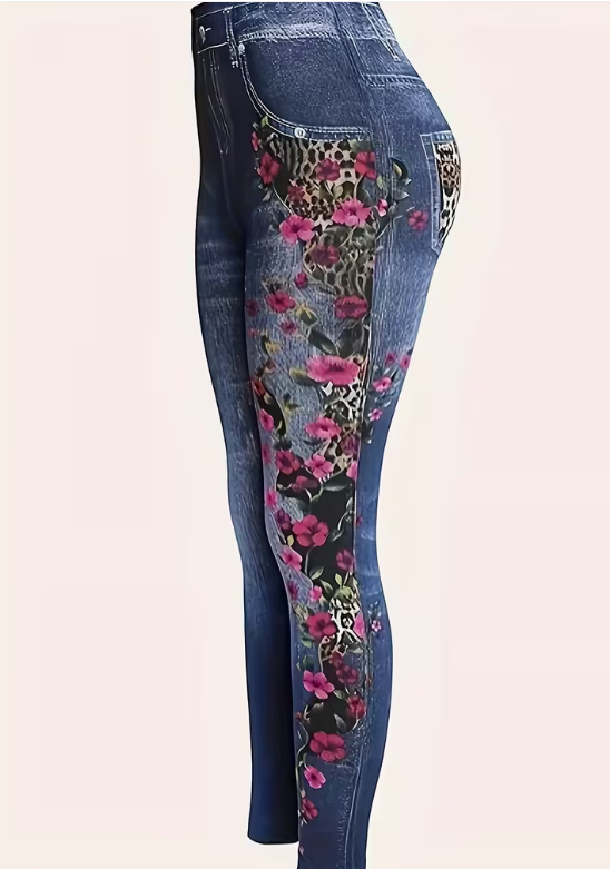 Blue Flower Design Perfect For Spring Summer Casual Wear
