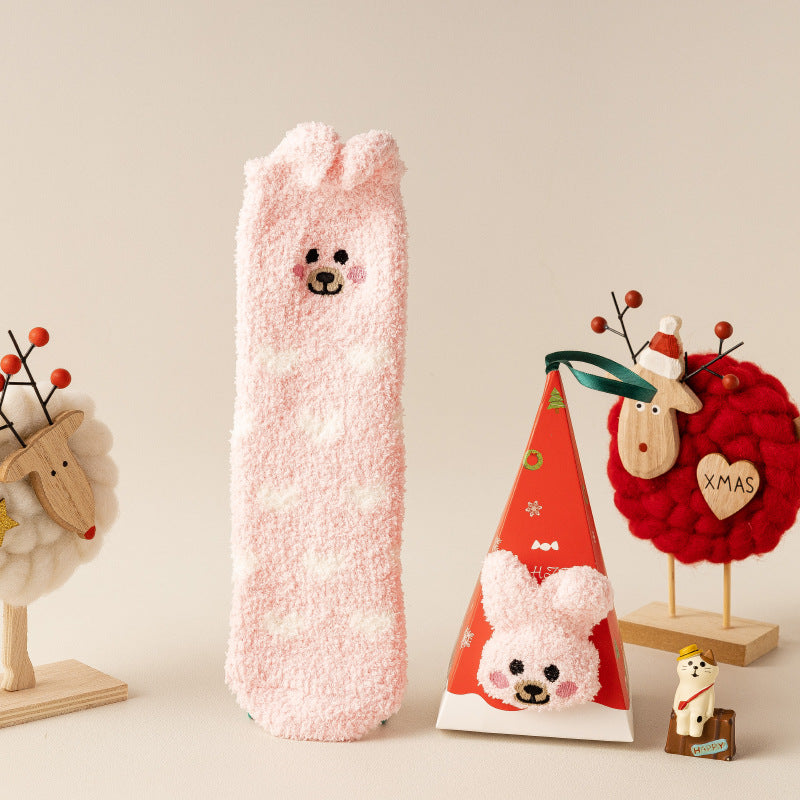 Three-dimensional Cartoon Soft Home Floor Socks In The Tube
