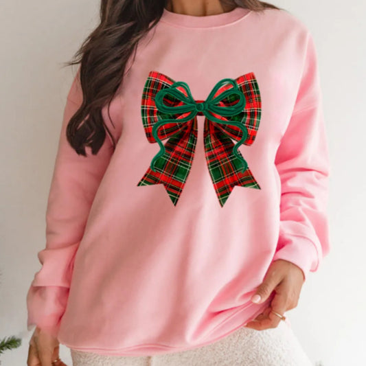 Ternet sløjfe jule-vibe-print sweatshirt