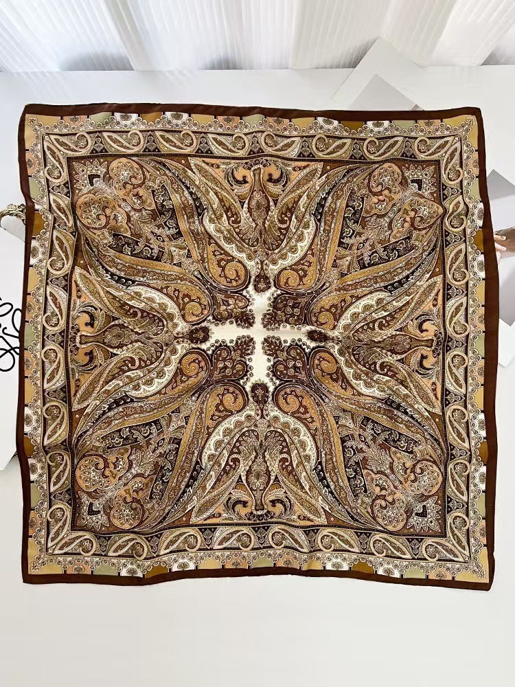 Womens Lightweight Spring Summer Silk Scarf Sun-protective Neck Gaiter And Hair Tie