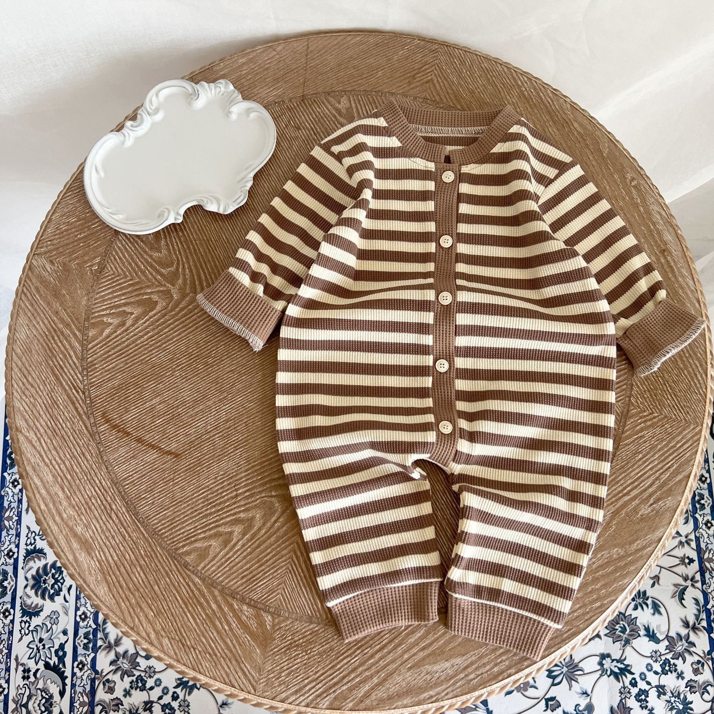 Color Block Striped Fart Romper Newborn Bodysuit