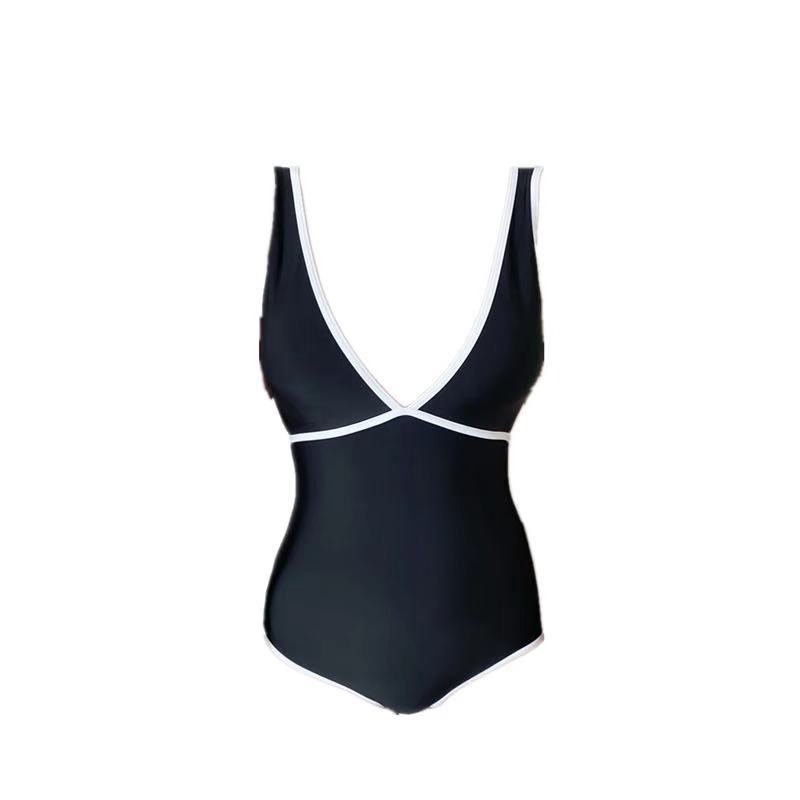 Women's Simple High Waist Slim New One Piece Swimsuit
