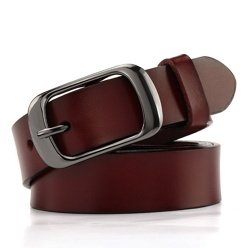 Ladies elastic leather belt
