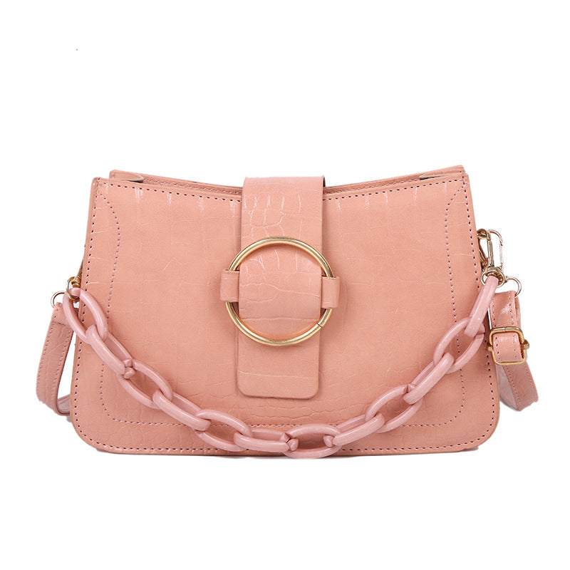 Versatile One Shoulder Bag Cross Mesh Red Underarm Bag