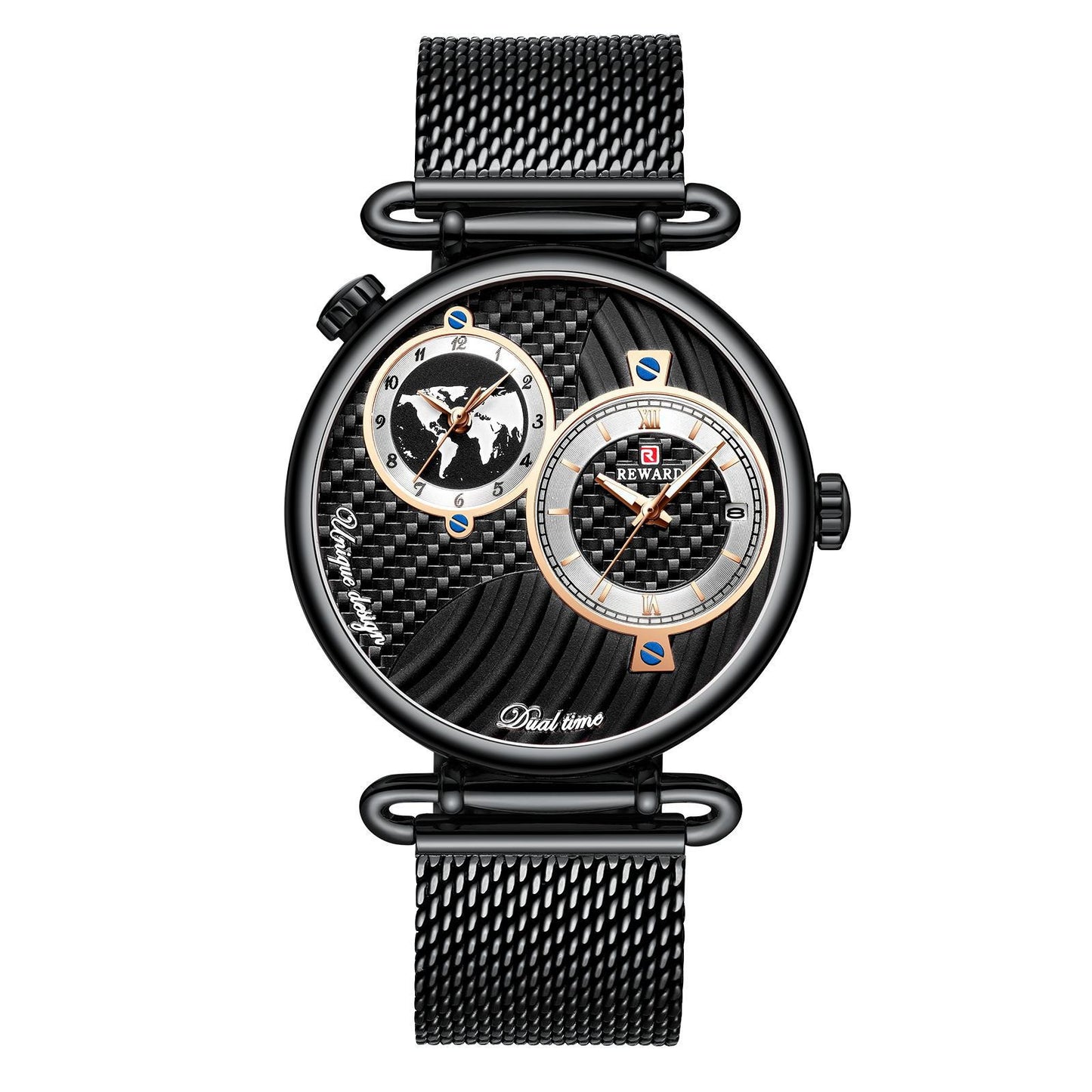 steel mesh belt men's watch