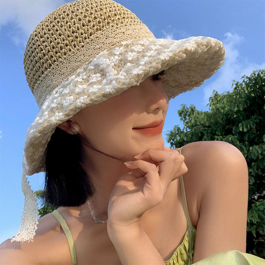 Women's Fashion Lace Bow Straw Hat
