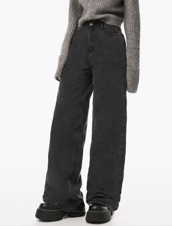 New Womens Wide-leg Denim Jeans