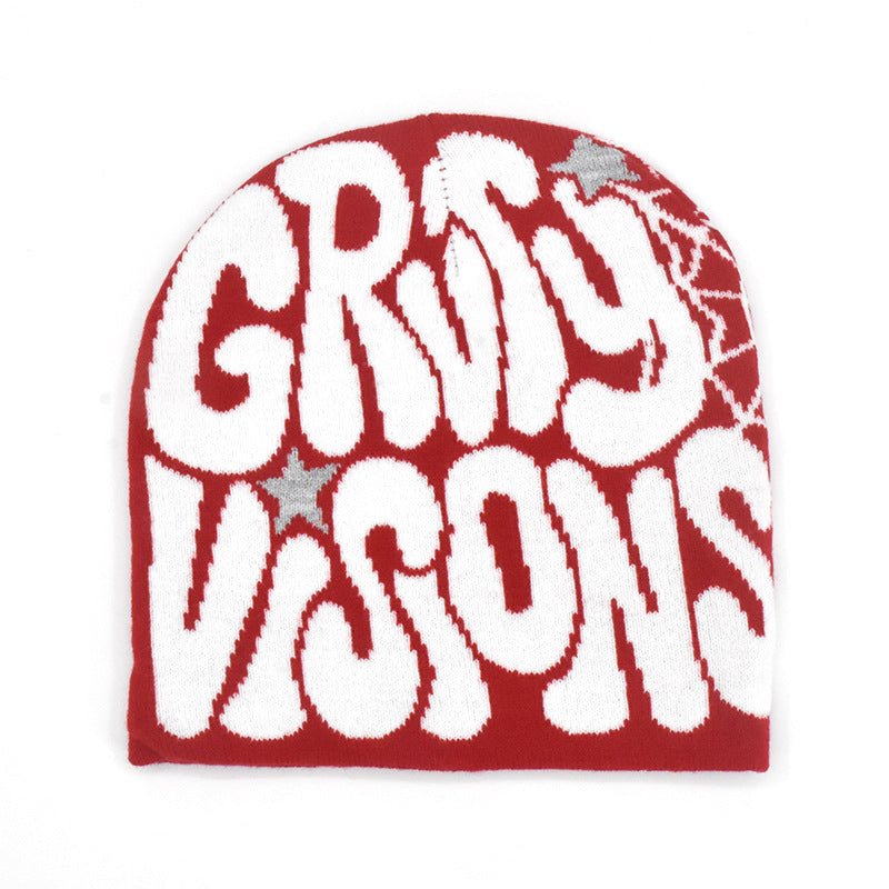 Knitted Jacquard Hat Hip Hop Letters Street Trend