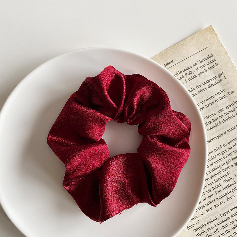French Vintage Satin Large Intestine Hair Tie
