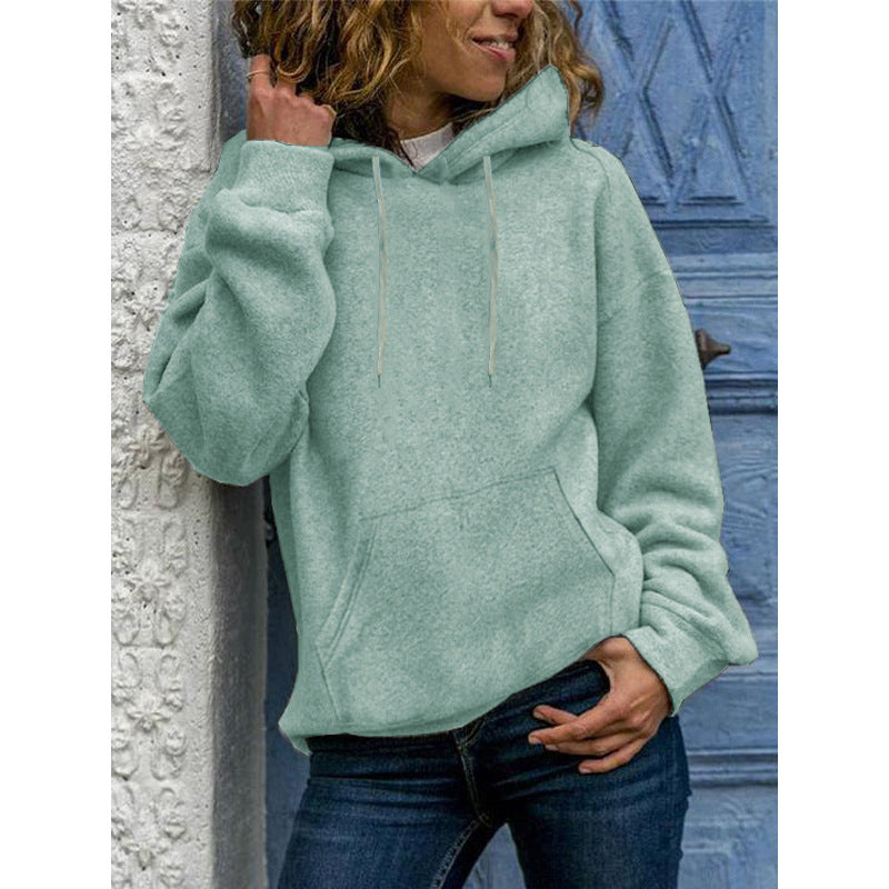 Loose Top Women's Solid Color Crew Neck Sweater