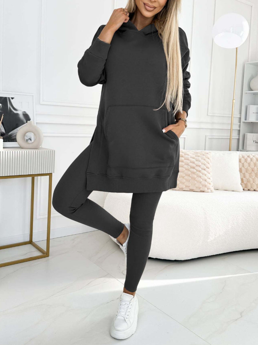 Sports Casual Hooded Sweater Thickened Underwear Leggings Two-Piece Suit