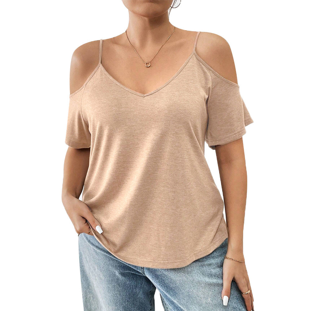 Slim-fit Off-shoulder Sexy Camisole T-shirt Top