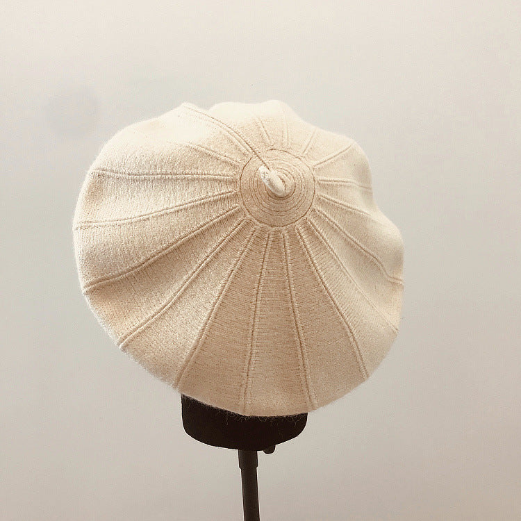 Japanese Temperament Retro Casual Pumpkin Pattern Knitted Beret