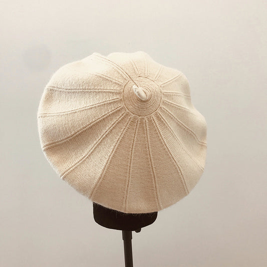 Japanese Temperament Retro Casual Pumpkin Pattern Knitted Beret