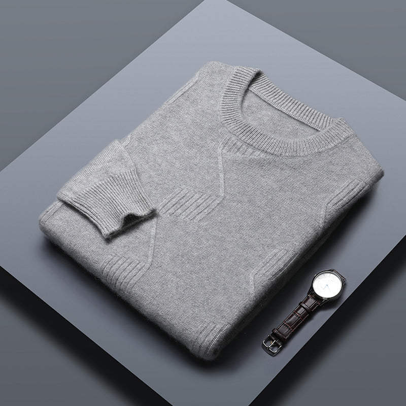 Fashion Men's Round Neck Thick Twisted Sweater