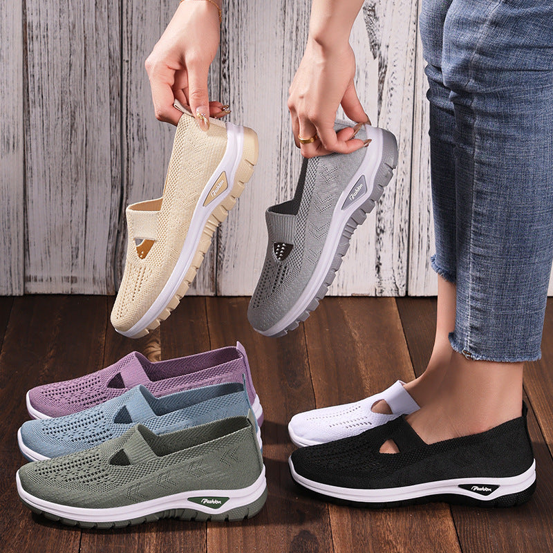Plus Size Breathable Mesh Slip-on Old Beijing Cloth Shoes For Women