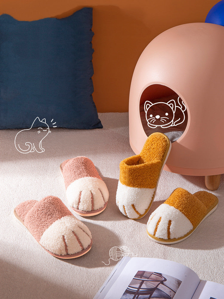 Cute Warm Plush Home Home Winter Indoor Non-slip Slippers