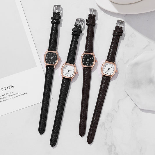 Women's Stainless Steel Imitation Leather Watch