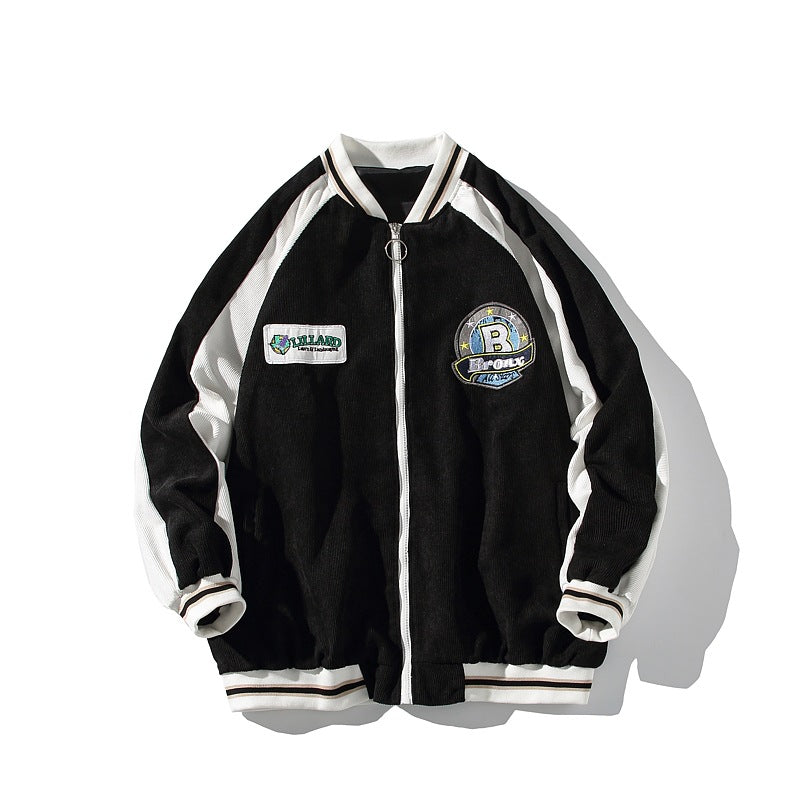 Fashion New Corduroy Baseball Uniform Women's Thin Jacket