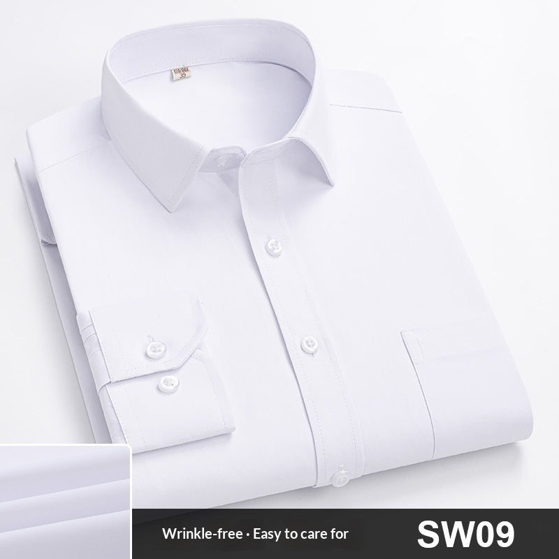 Mens Spring Blue-Striped Long-Sleeve Work Shirt
