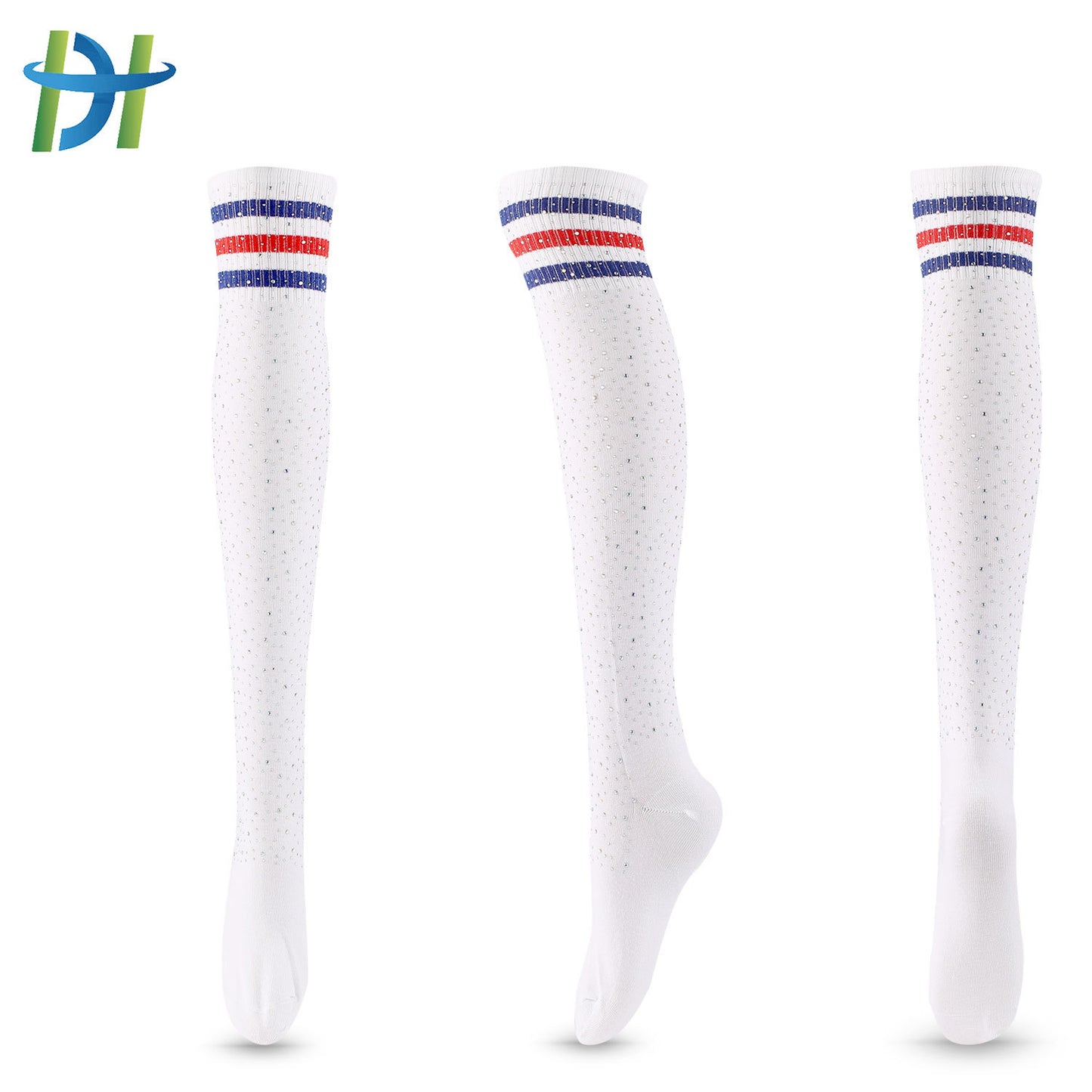 Diamond Stocking Women's Striped High Cotton Socks