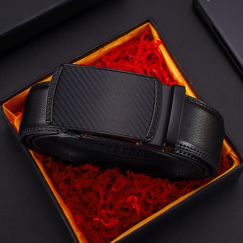 Men's Leather Belt With Automatic Buckle