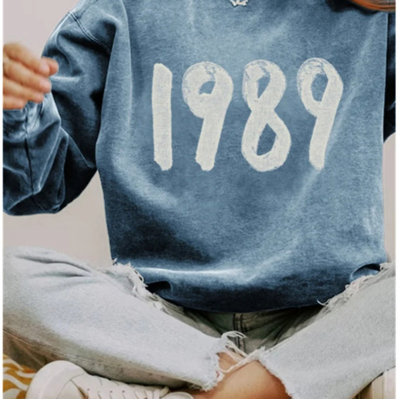 Langærmet sweater med rund hals til damer - Spandex sweater