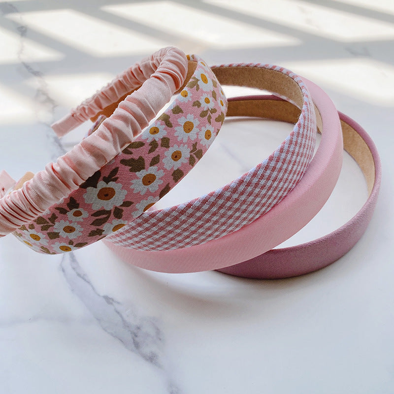 Floral Fabric Solid Color Clip For Women