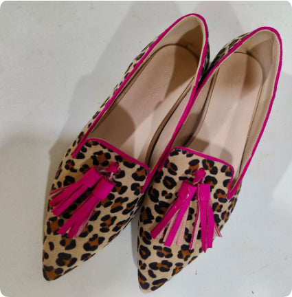 Women's Cows Pattern Tassel Casual Pumps