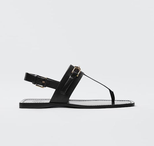 Summer New Products MD Womens Shoes Casual One-word Buckle Flat Flip-flop Sandals