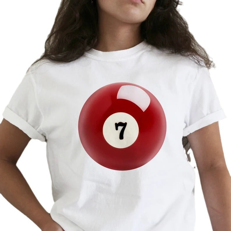 Round Neck T-shirt All-match Letters Printed Midriff-baring Short Sleeve