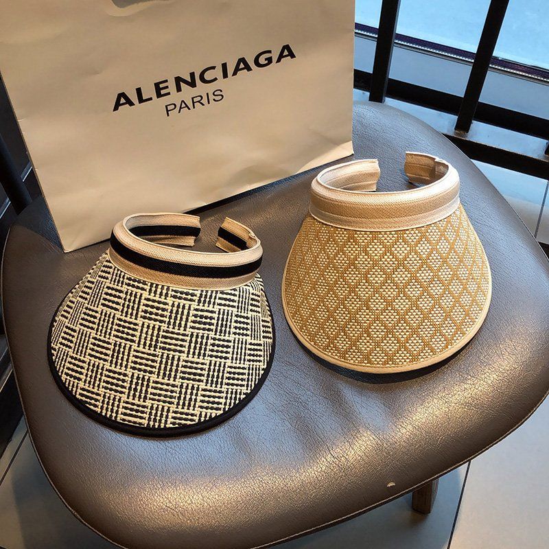 High Quality Shade Straw Plaid Sun Hat
