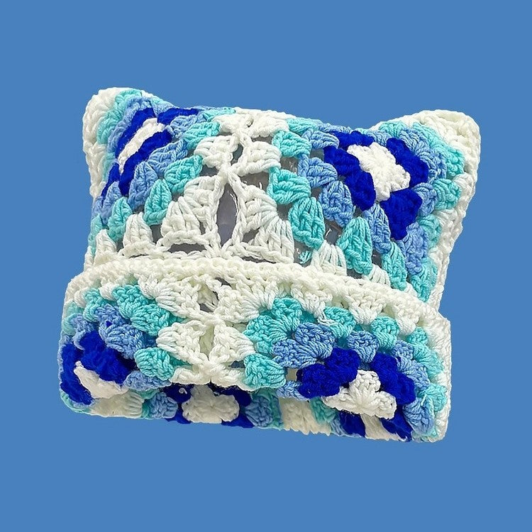 New Cat Ear Mosaic Knitted Hat Children