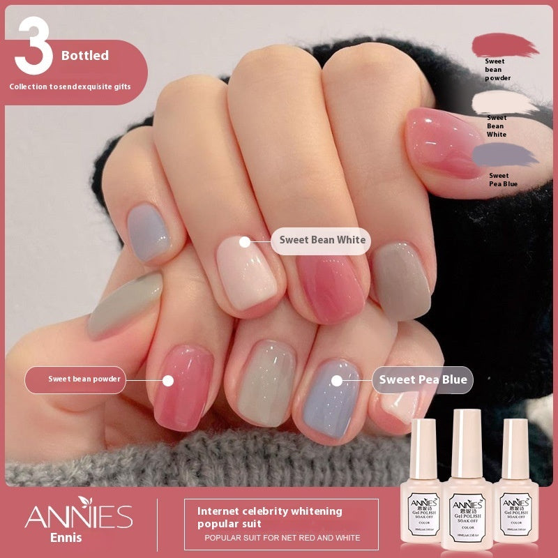 Women's Three-color New Ice Jelly Nude Color Gel Nail Polish Suit
