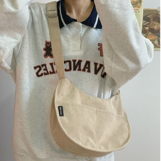 Fashionable Corduroy Dumpling Bun Small Shoulder