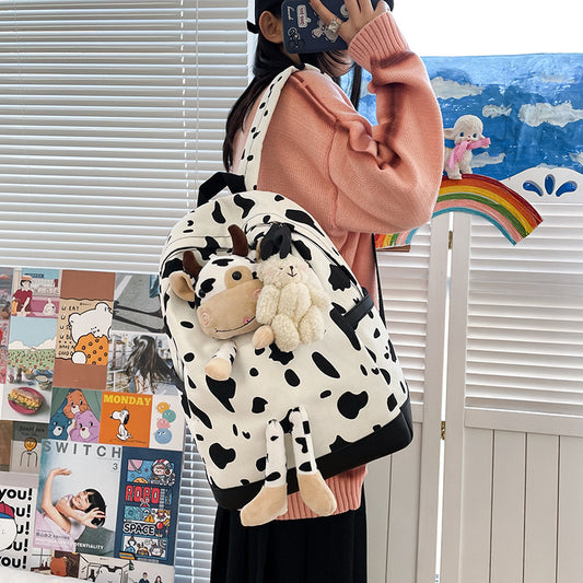 Cartoon Cow Doll Girl's Schoolbag Personalized Backpack