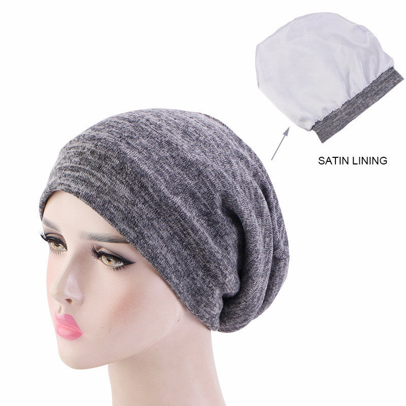 Two Tone Lined Satin Moon Hat