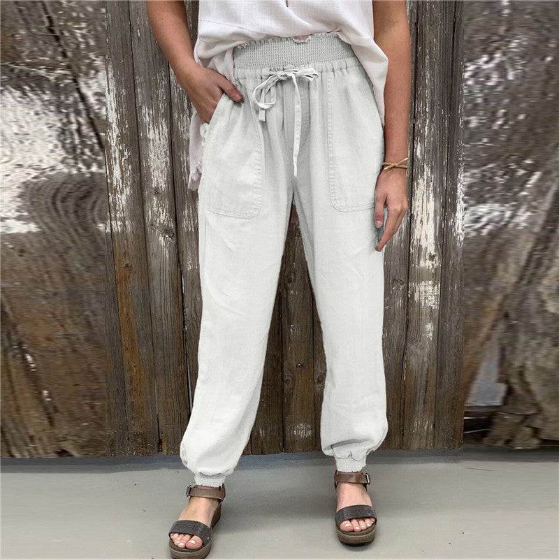 Loose Strappy Trousers Elasticated Slacks