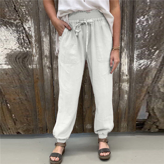 Loose Strappy Trousers Elasticated Slacks