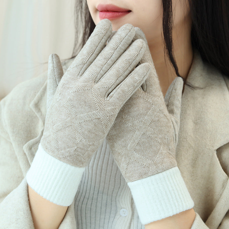 Women's Plush Closed Riding Outdoor Gloves