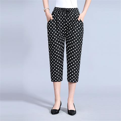 Loose Straight-leg Mother's Floral Pants