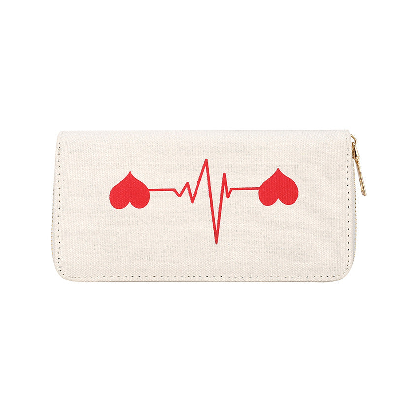 Two Foldable Canvas Student Cute Simple Wallet