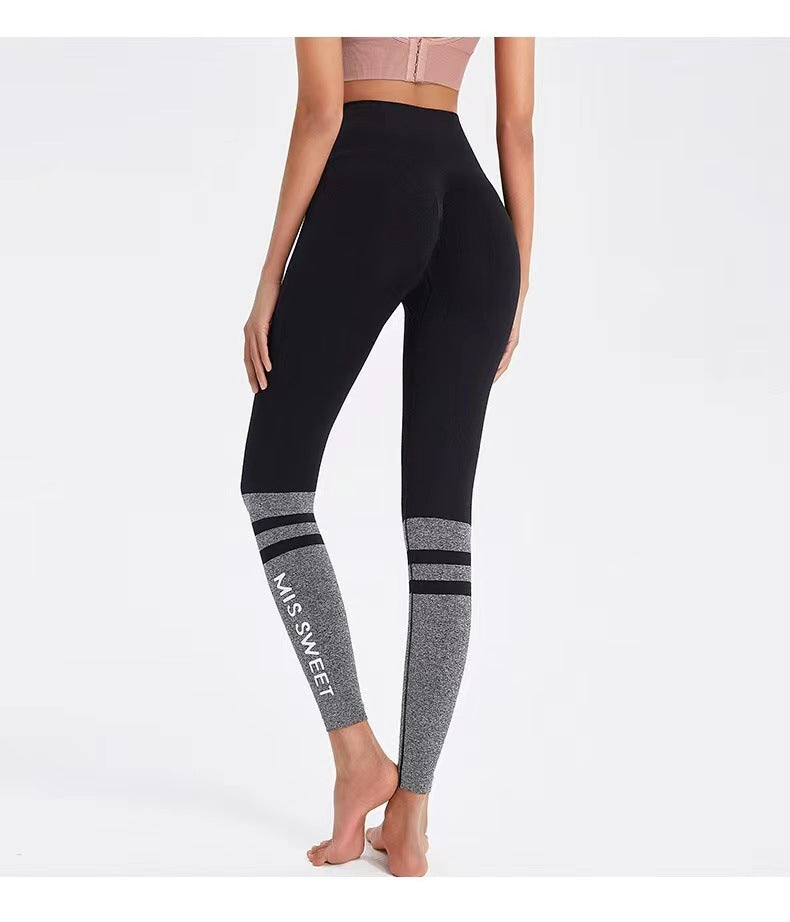 Bogstav Hofte Fitness Træningsbukser Cropped Leggings